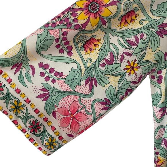 Evelyn Pearson 60s Vintage Psychedelic Loungewear Robe Cover Up Zipper Floral - Picture 4 of 9